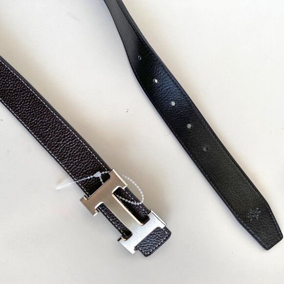 Hermès Reversible Leather Belt with 18K Plated H Buckle Black/Brown Size 95/38 - Picture 10 of 12